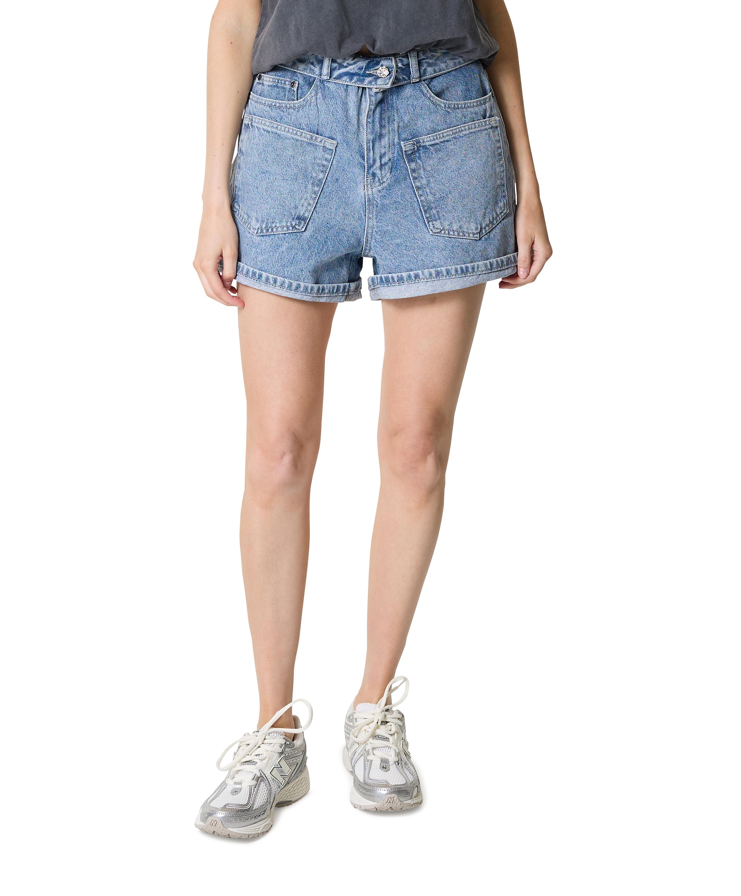 Flip Waist dames korte broek blauw