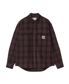 Heren overhemd lange mouw bruin