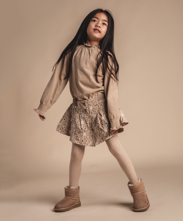 Meisjes longsleeve beige