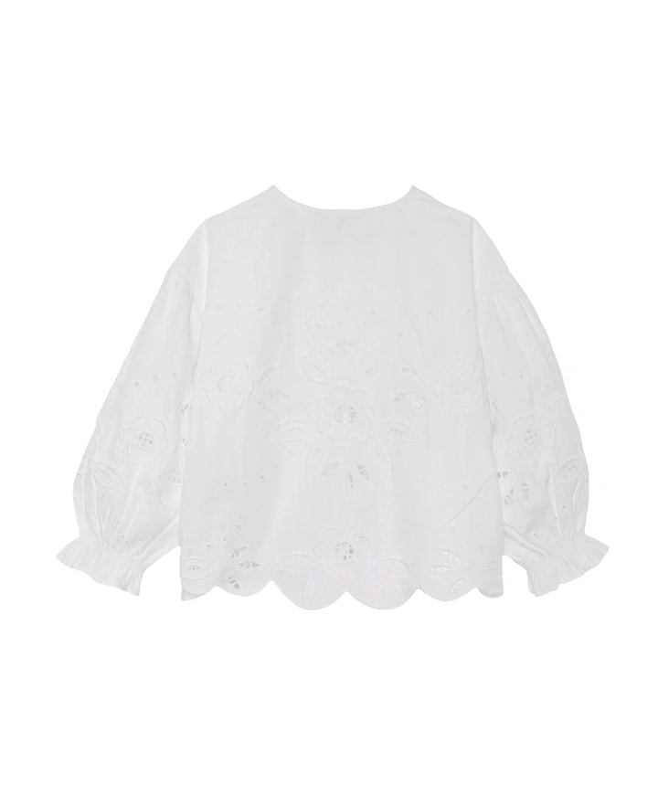 Meisjes blouse lange mouw ecru