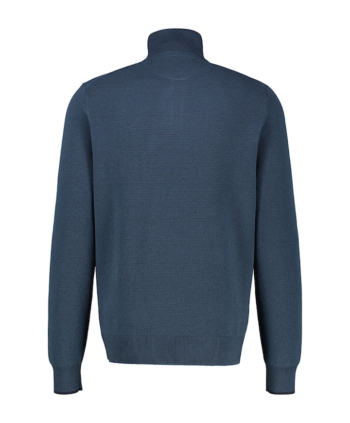 Heren trui met rits blauw