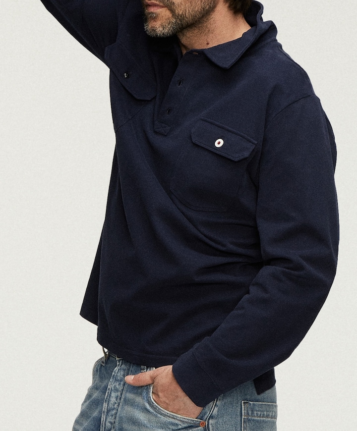 Heren polo blauw
