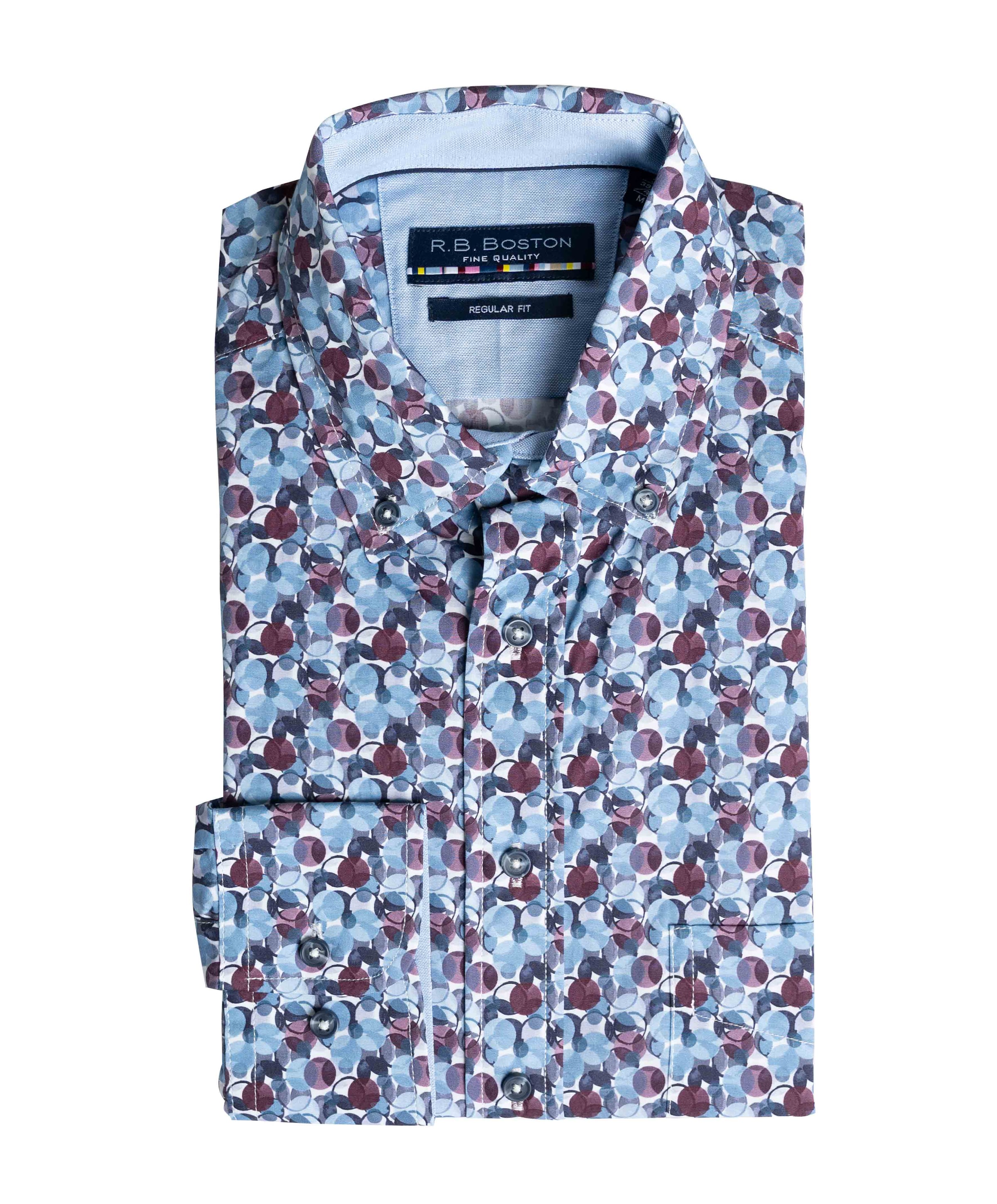 Heren overhemd lange mouw rood