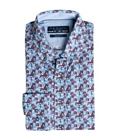 Heren overhemd lange mouw rood