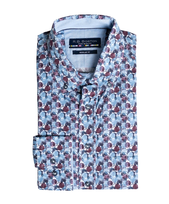 Heren overhemd lange mouw rood