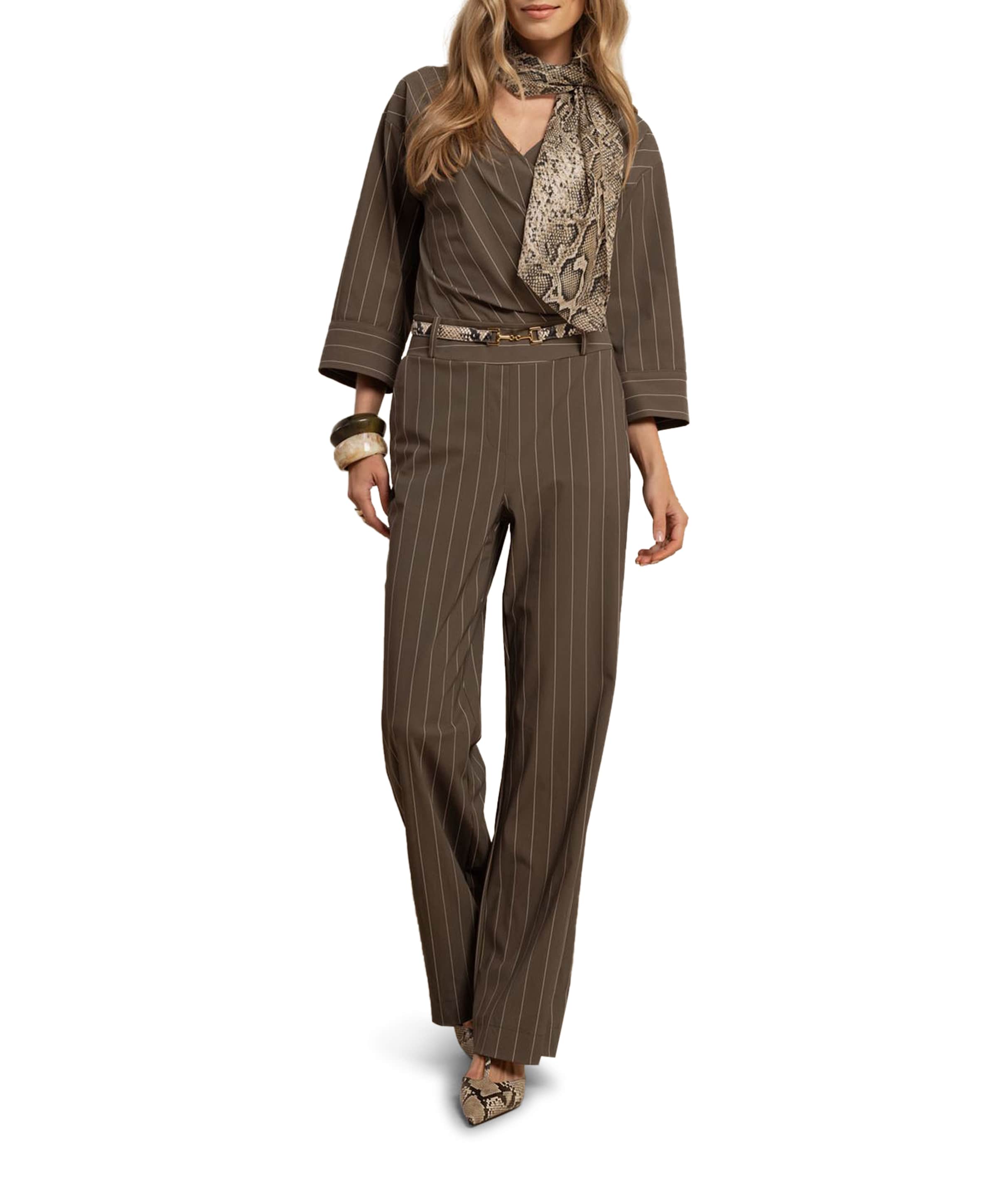 Primrose stripe dames jumpsuit groen