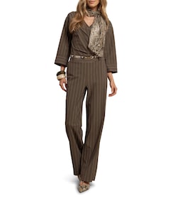 Primrose stripe dames jumpsuit groen