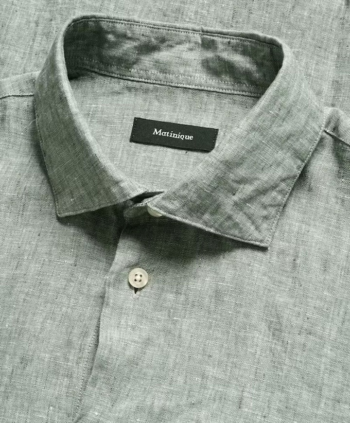 Heren overhemd lange mouw groen