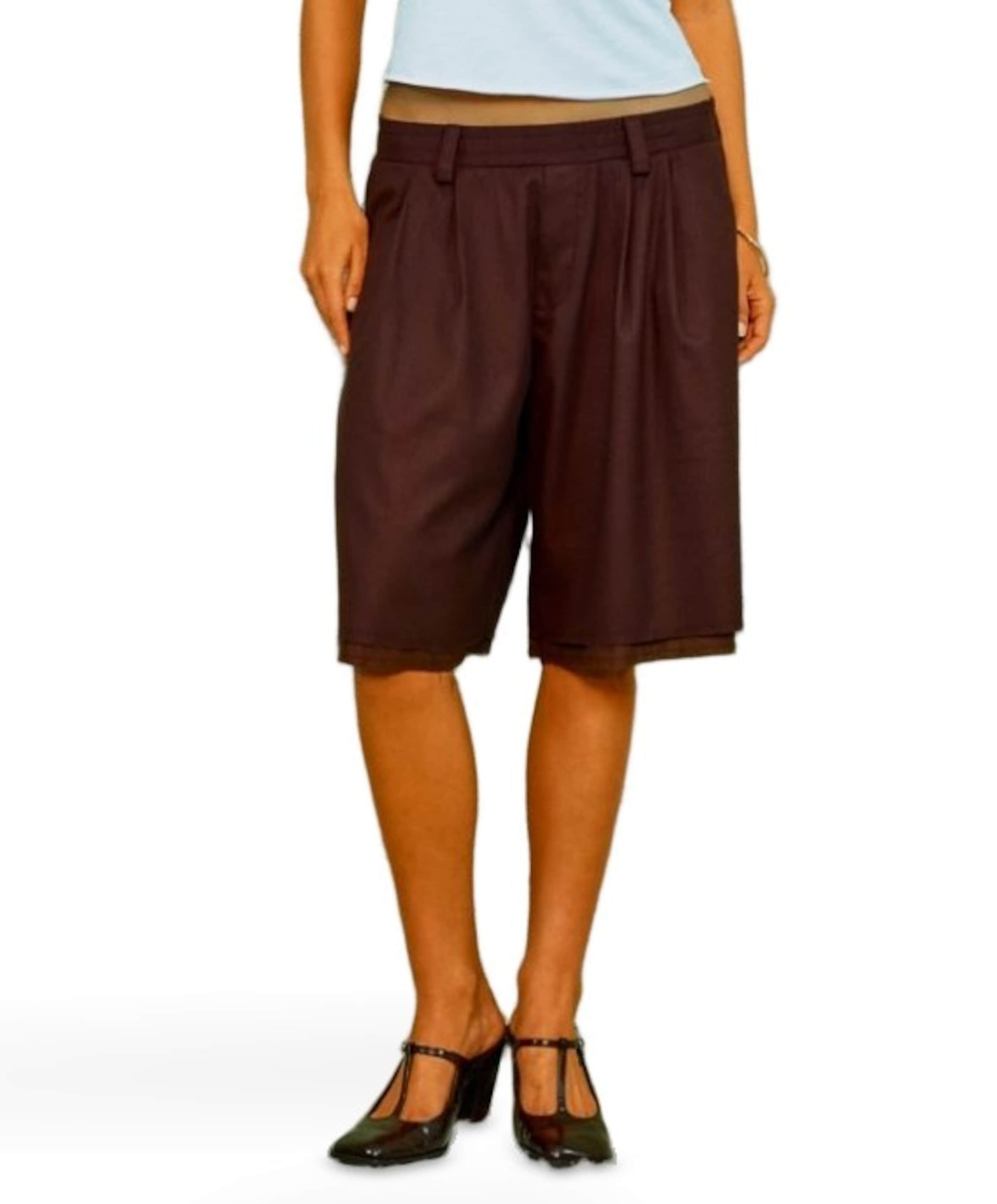 Taylor Pin Striped dames bermuda bruin