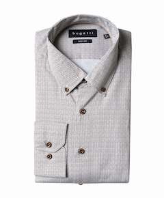 Heren overhemd lange mouw beige