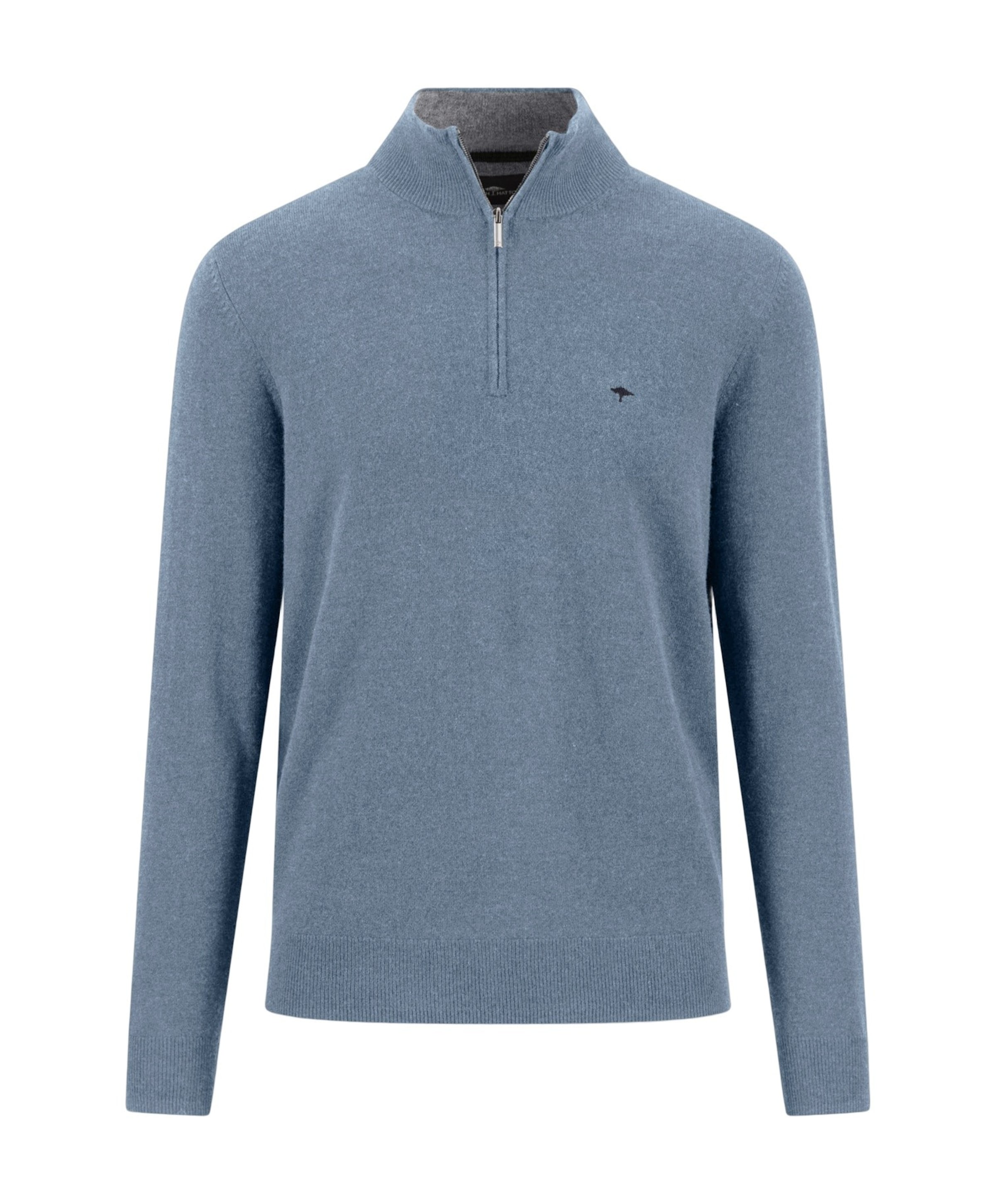 Heren trui met rits blauw