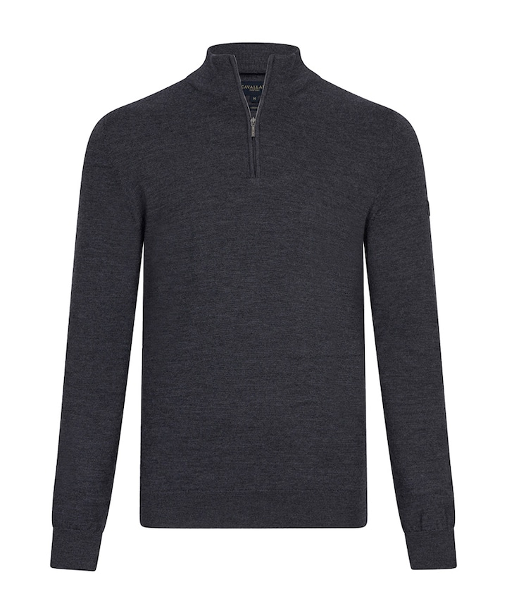 Heren trui met rits grijs