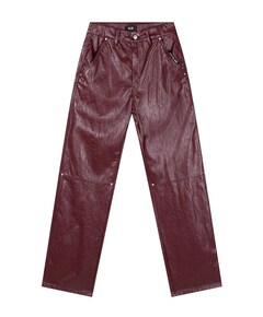 FAUX LEATHER broek bordeaux