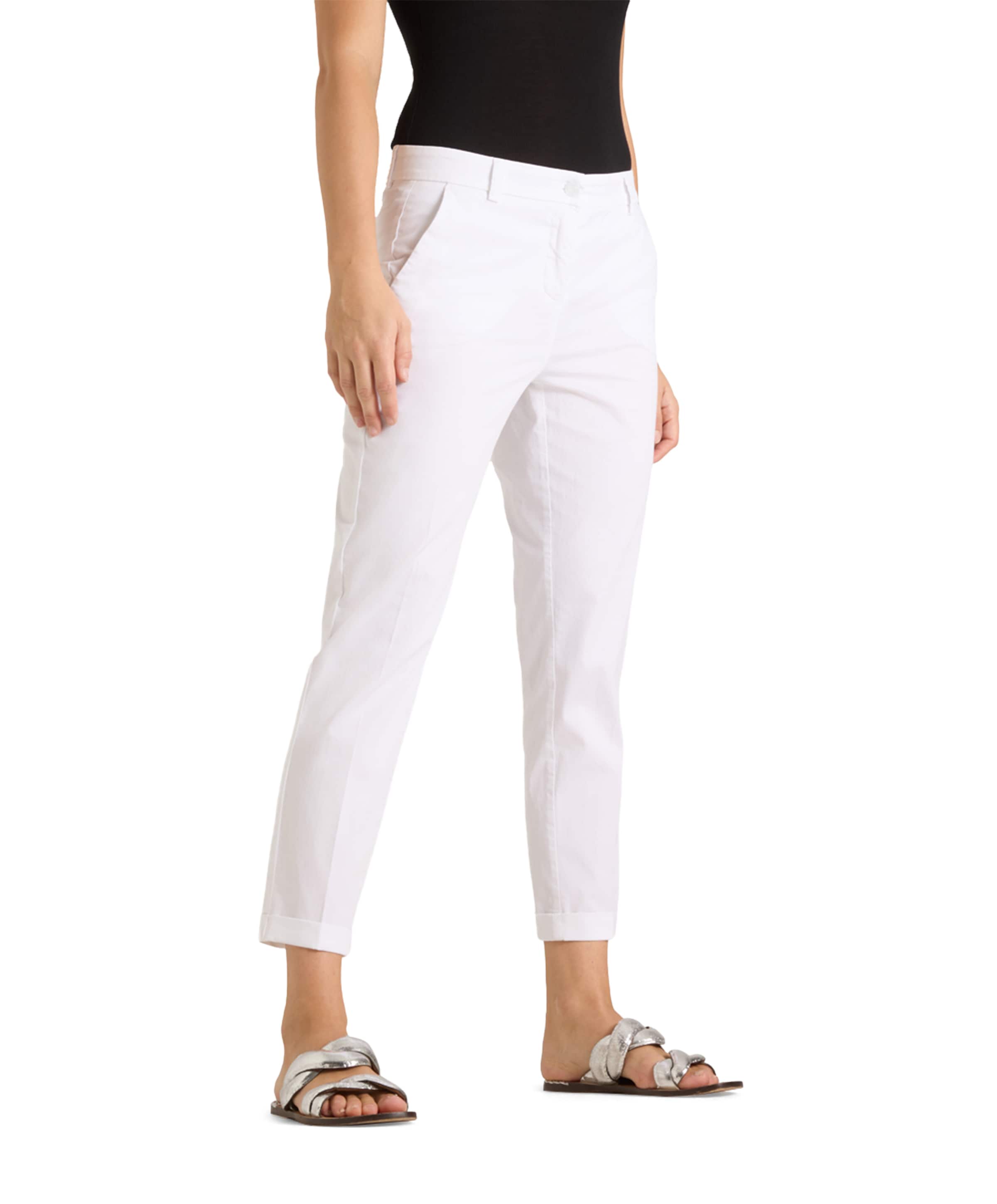 Karina turn-up dames broek wit