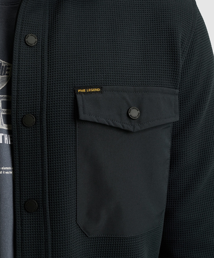 Heren overhemd lange mouw blauw