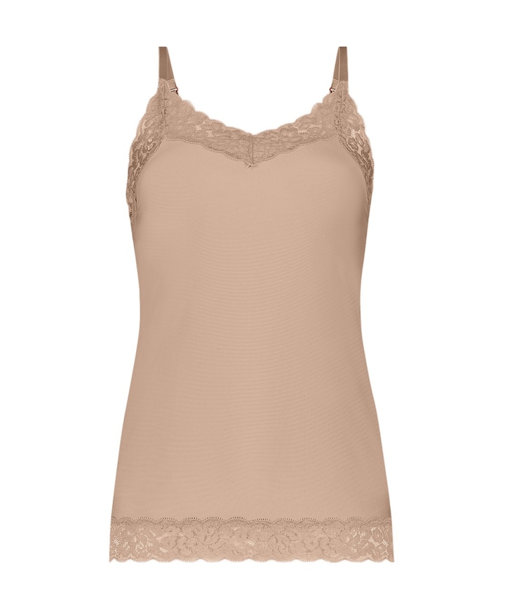 Dames hemd beige