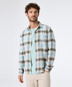 Heren overhemd lange mouw groen