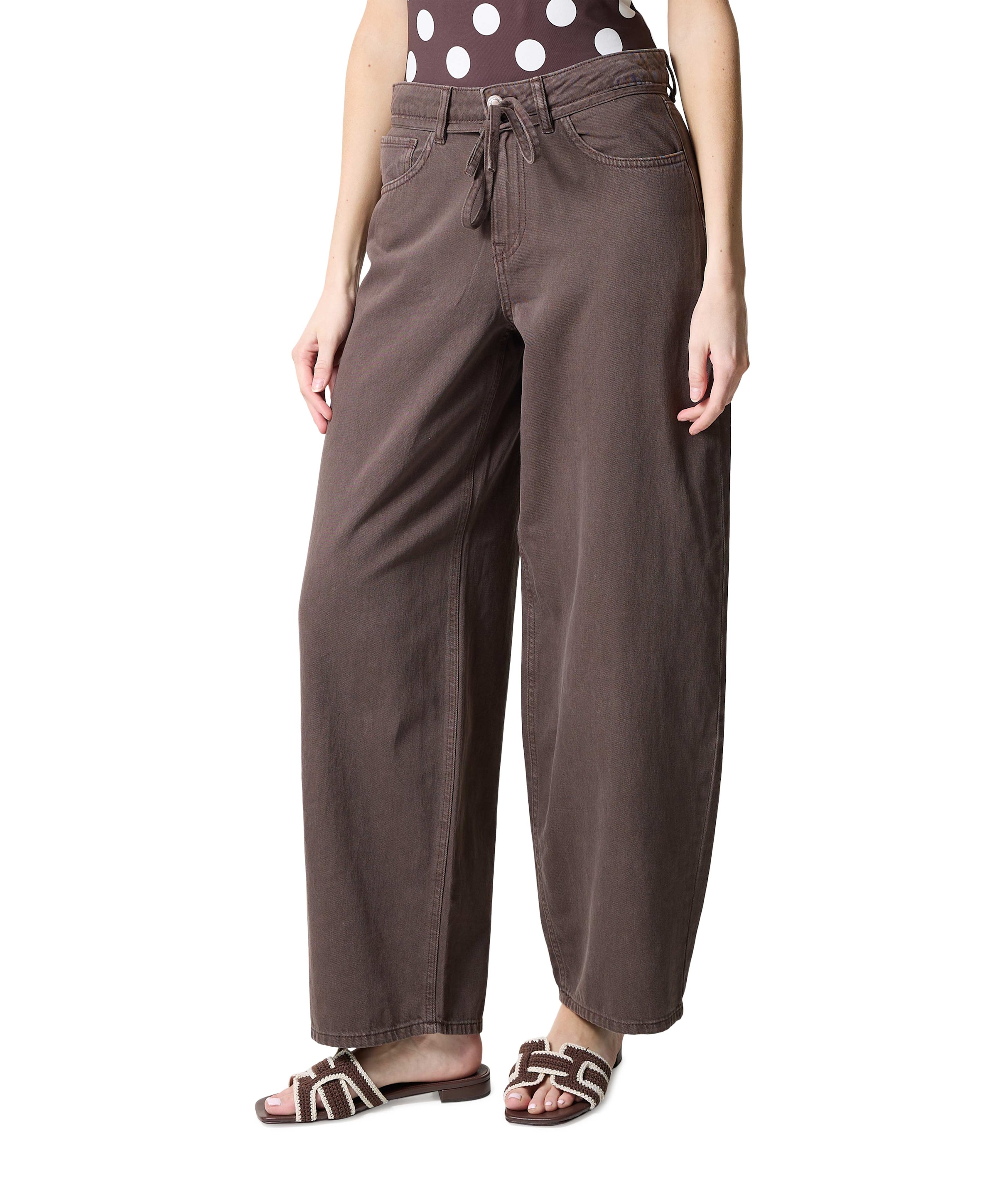 ONLGIANNA-SILLA MW STR BELT dames jeans bruin