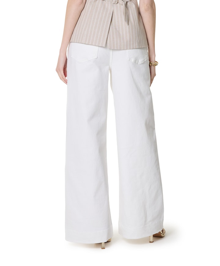 RUMO high-waisted wide leg dames jeans ecru