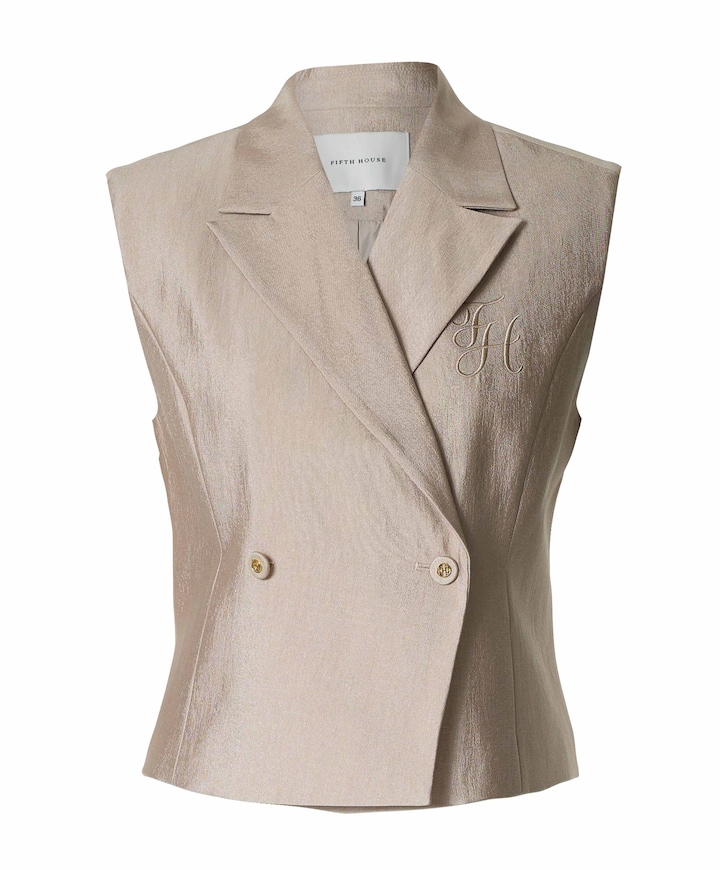 Dames gilet beige