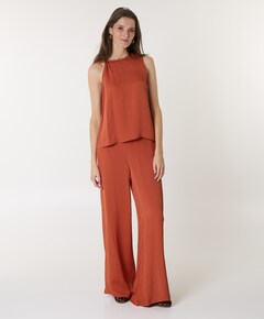 SLFLAURA HW SLIT B dames broek brique