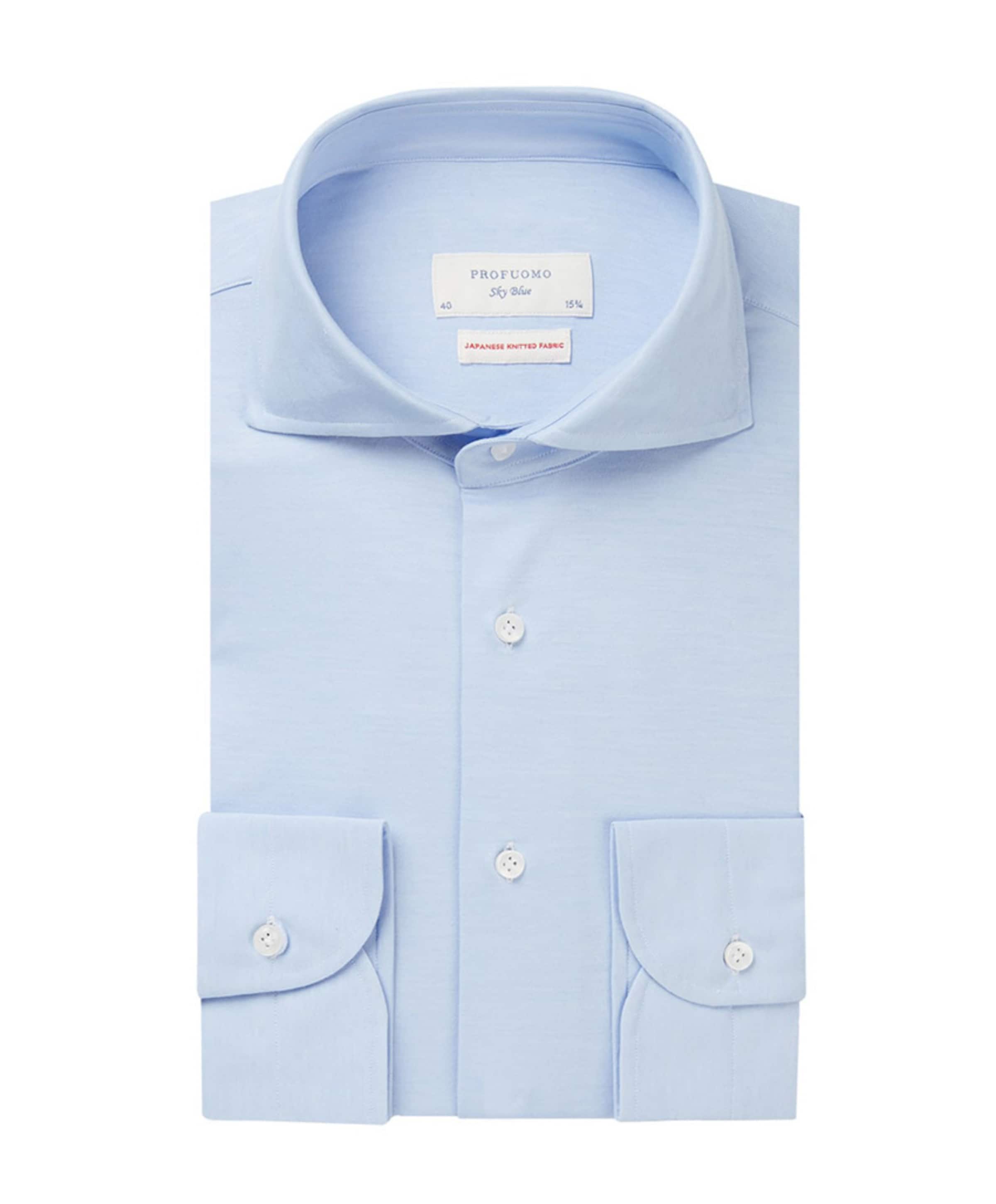 Heren overhemd lange mouw blauw