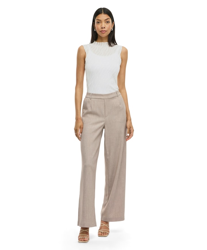 VIVARONE HW WIDE NOOS broek beige