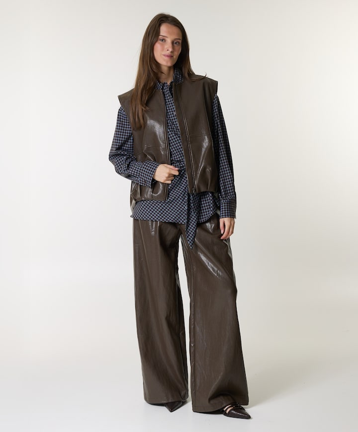 Dames gilet bruin