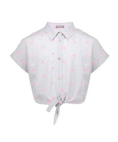 Meisjes blouse korte mouw ecru