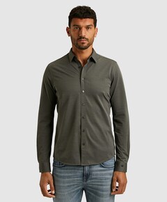 Heren overhemd lange mouw groen