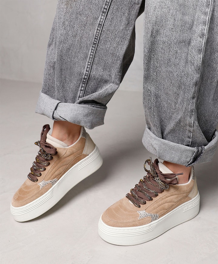 Isa Josie dames sneakers beige