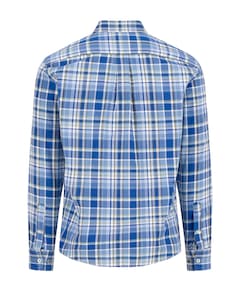 Heren overhemd lange mouw blauw