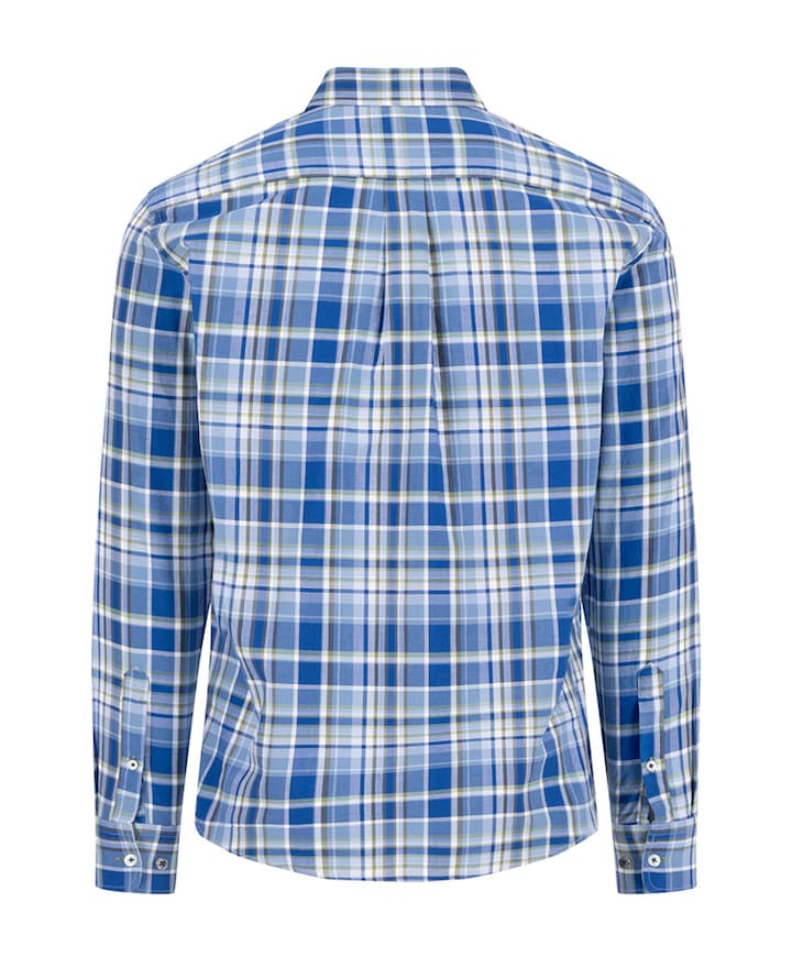 Heren overhemd lange mouw blauw