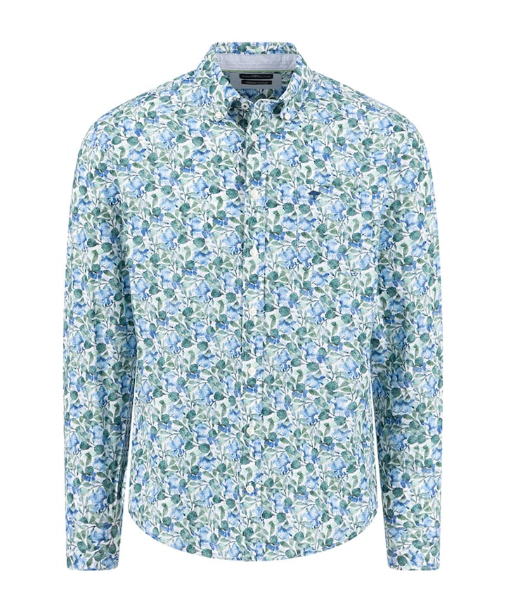 Heren overhemd lange mouw groen