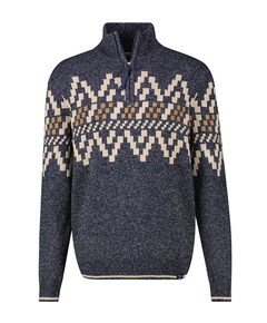 Heren trui met rits blauw