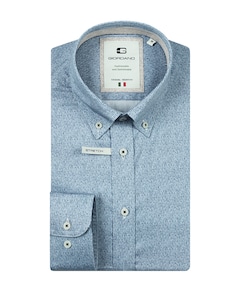 Heren overhemd lange mouw blauw