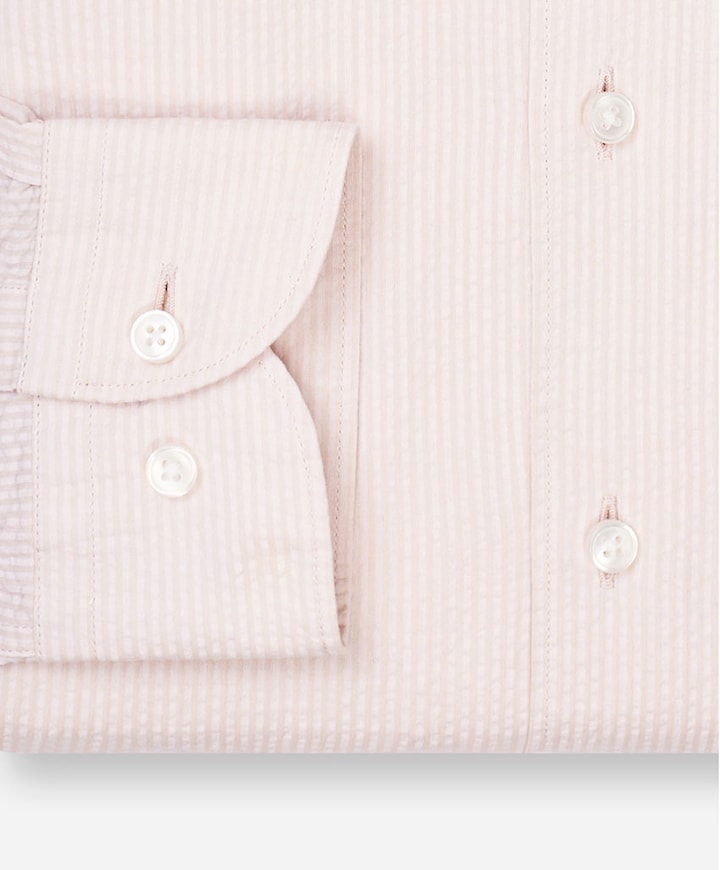 Heren overhemd lange mouw beige