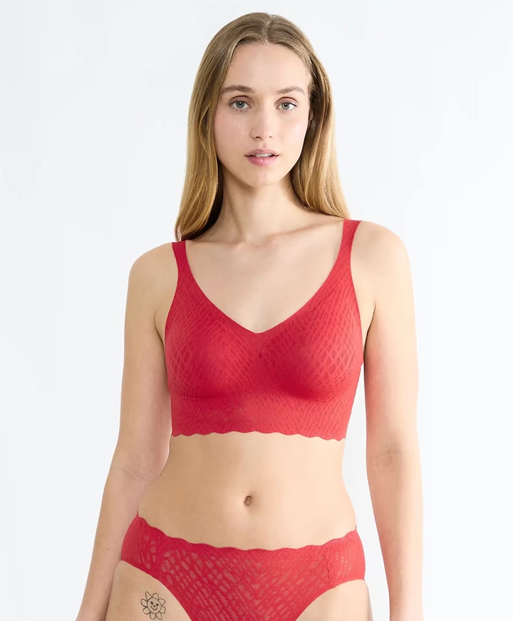 Dames bralette rood