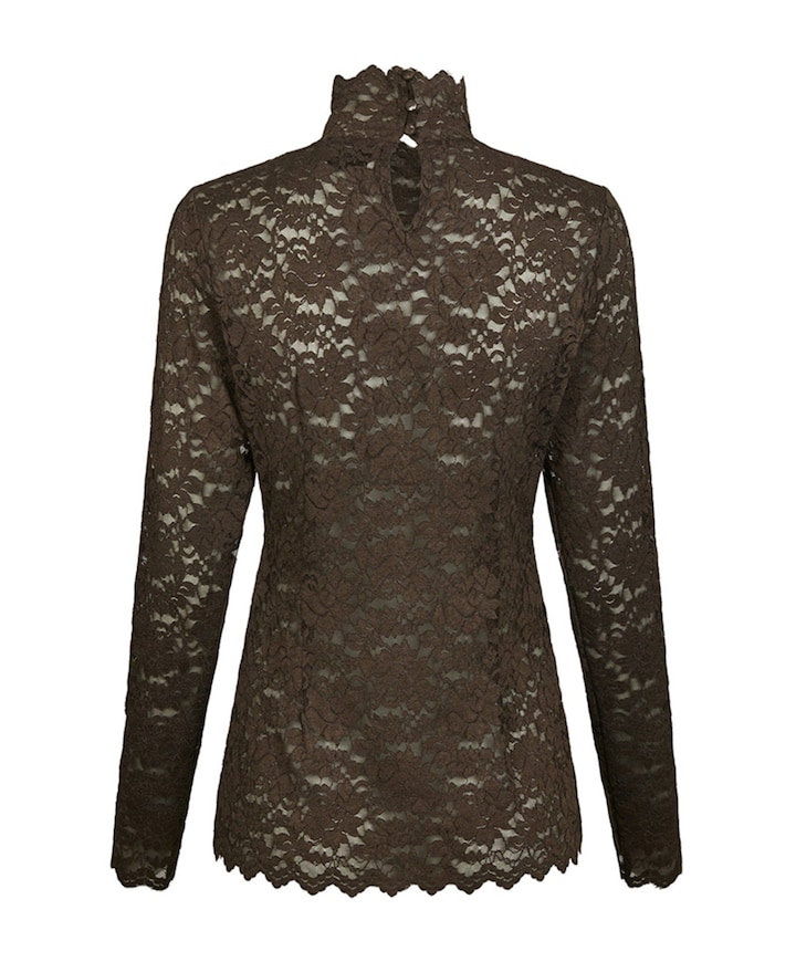 Dames top bruin