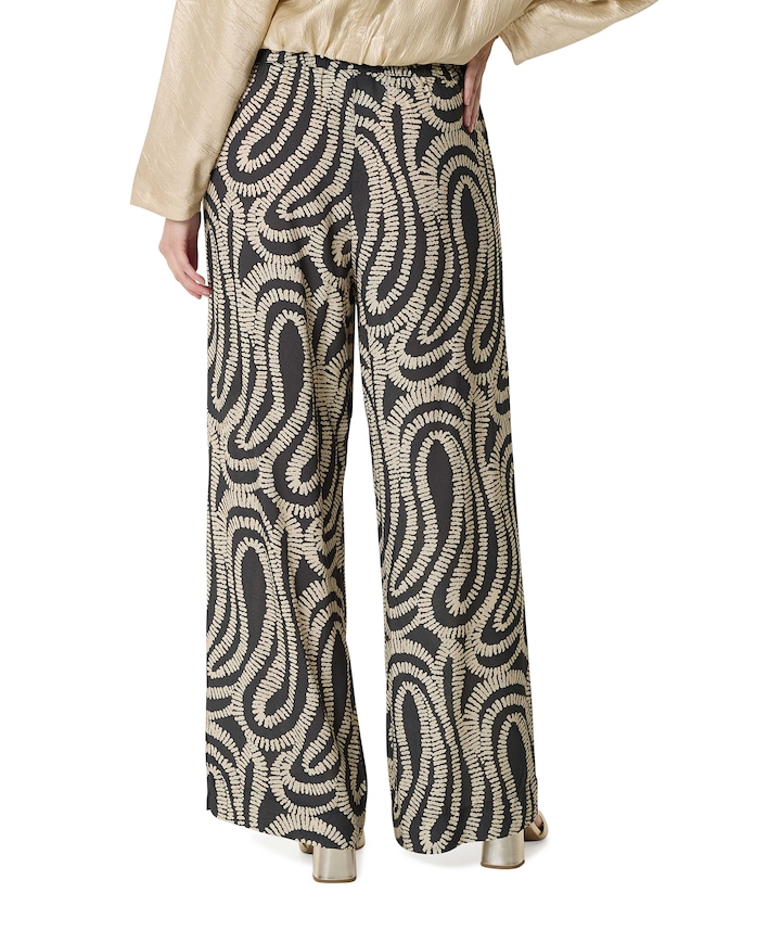 Print dames broek zwart