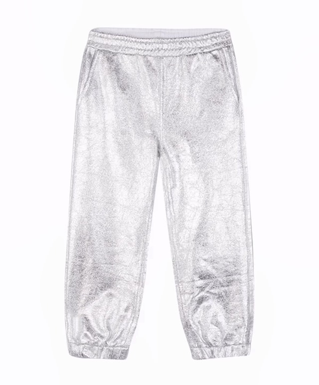 metallic pants broek zilver