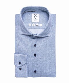 Heren overhemd lange mouw blauw