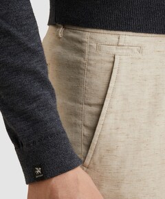 V35 RELAXED CHINO LINEN STRETCH heren broek beige