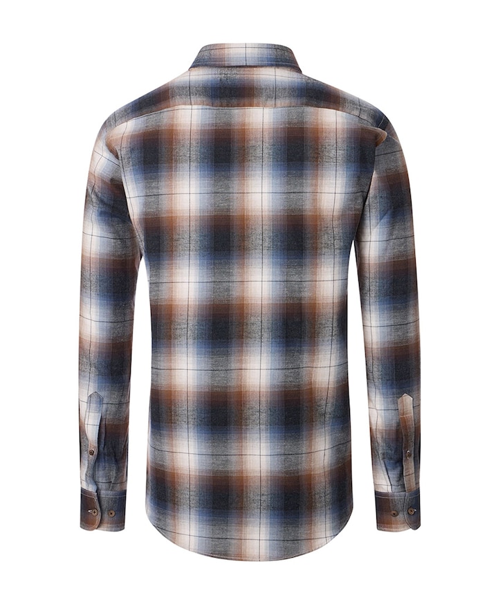 Heren overhemd lange mouw grijs