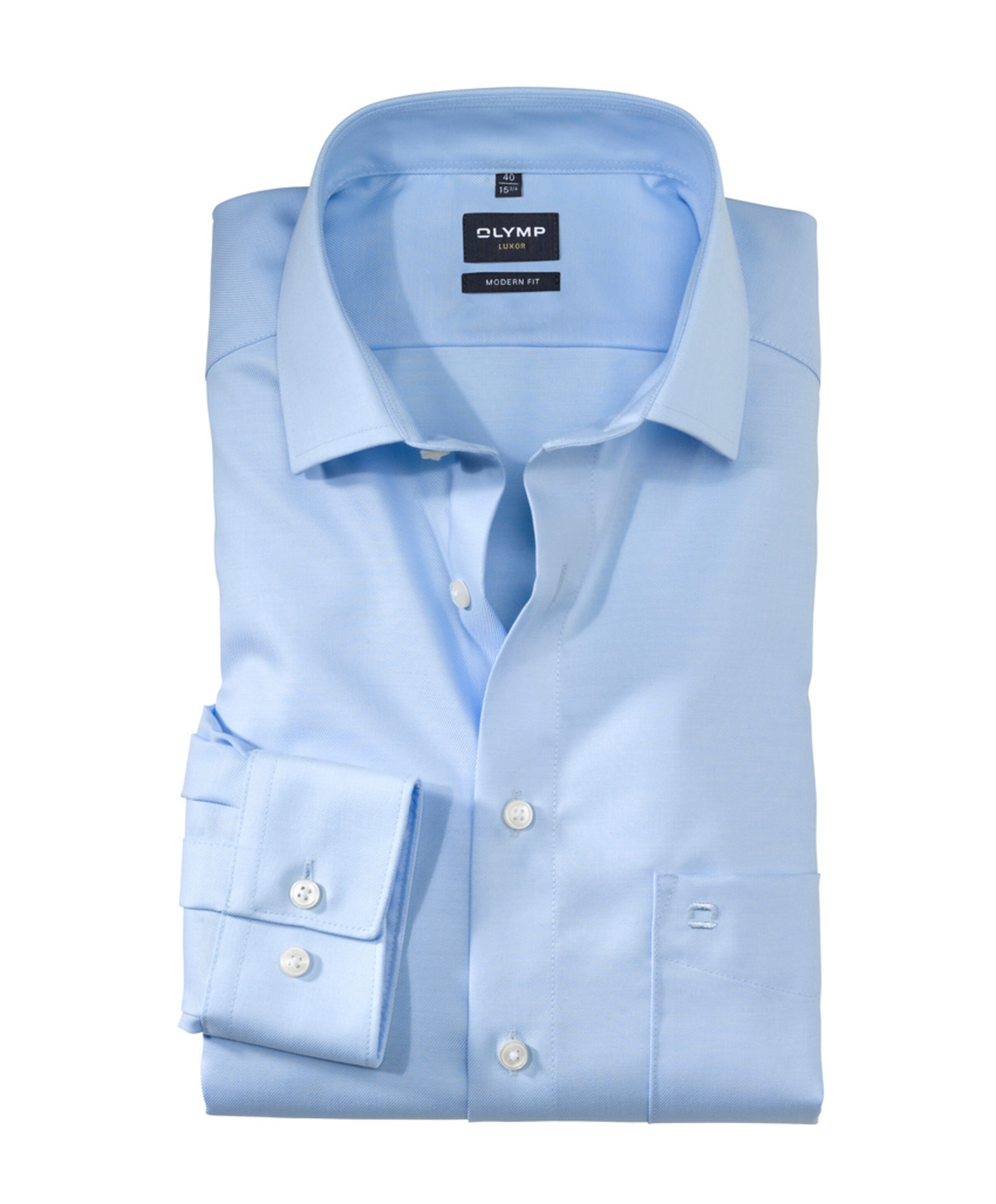 Heren overhemd lange mouw blauw