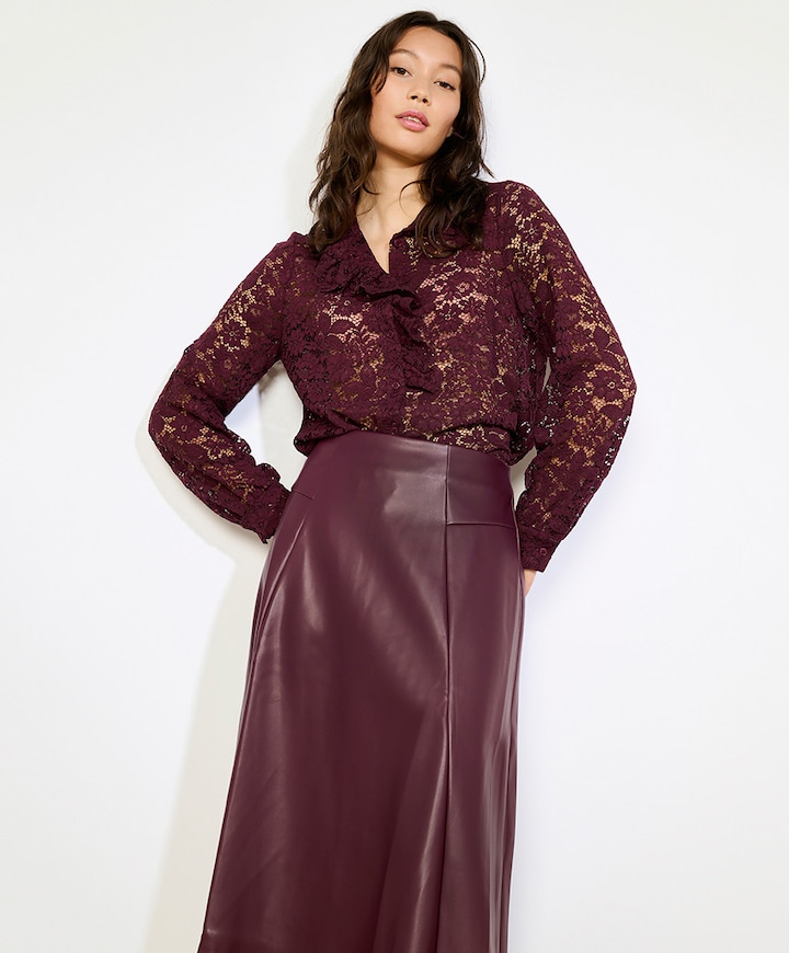 Dames blouse bordeaux