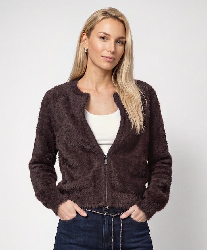 Dames vest bruin