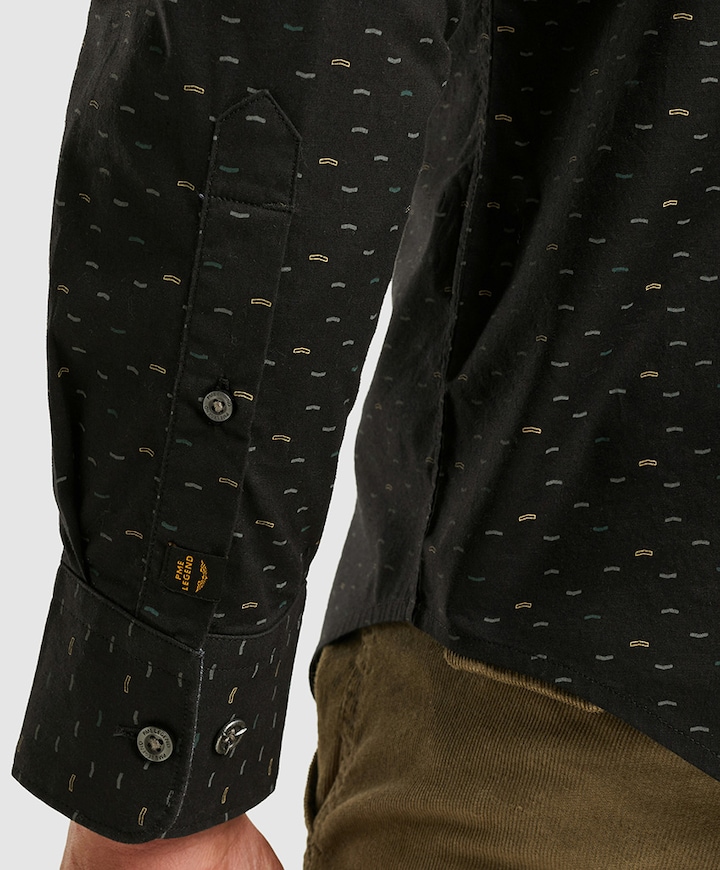 Heren overhemd lange mouw zwart