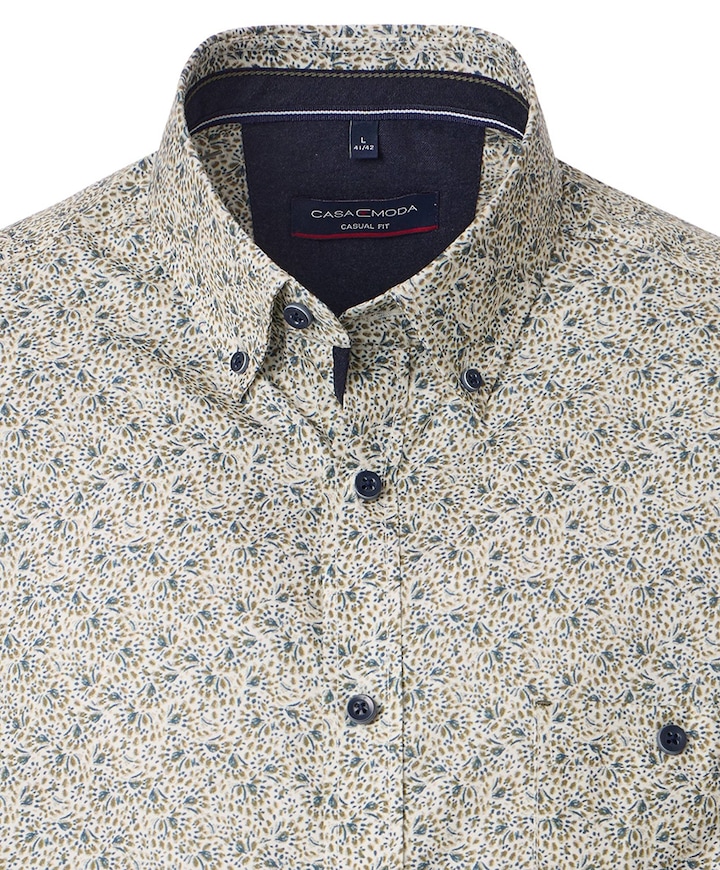 Heren overhemd lange mouw groen