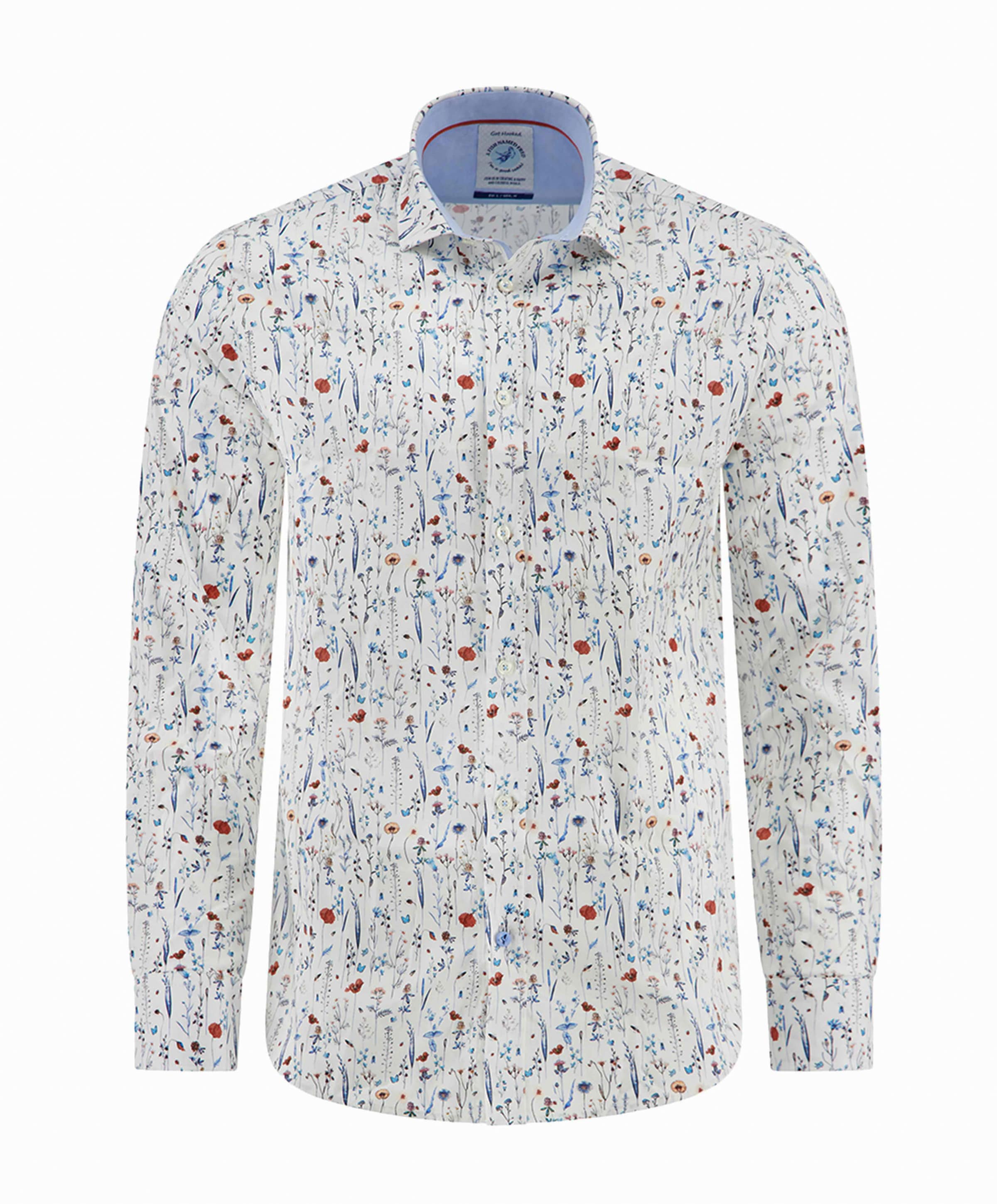 Heren overhemd lange mouw multicolor